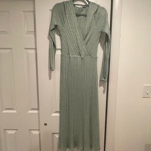 Green Mango long sleeve midi dress